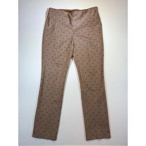 Chico's Women's Tan Brown Black Dot Pull On Career Casual Pants Size 18